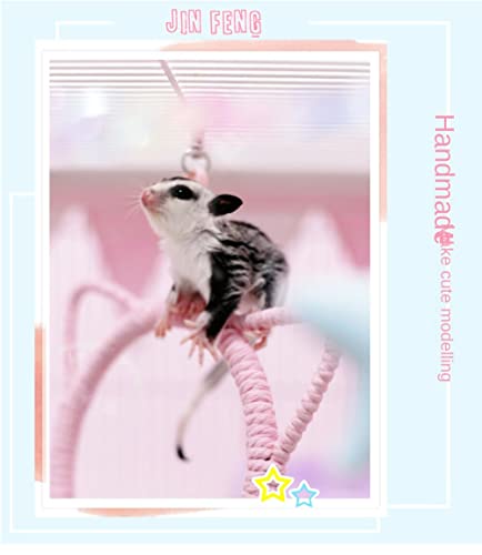  Sugar Glider Climb Swing Squirrel Hamster Sugar Glider Parrots Birds Rats Other Small Pets Supplies (Pink Bear)