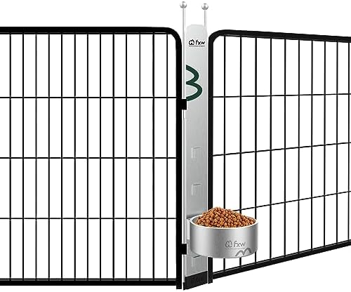  FXW Anti-tip Feeding Station With 32oz Dog Bowl, Use With Dog Playpen, Fits 24'' Height Of Fence│Patent Pending