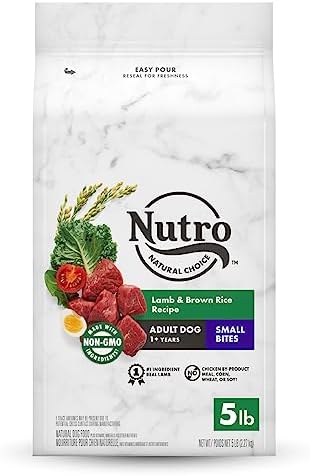  Nutro Natural Choice Small Bites Adult Dry Dog Food, Lamb & Brown Rice Recipe Dog Kibble, 12 Lb. Bag