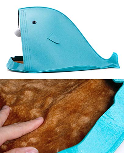 Cute Pet Bed Shark Shaped Cat Cave House Decorative Comfy Pet Nest Soft Small Animal Felt House