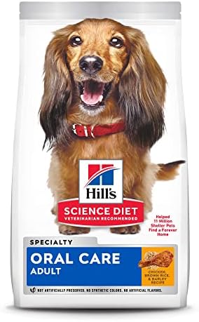  Hill's Science Diet Dry Dog Food, Adult, Oral Care, Chicken, Rice & Barley Recipe, 4 Lb. Bag