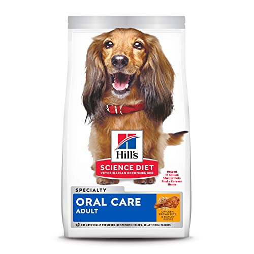  Hill's Science Diet Dry Dog Food, Adult, Oral Care, Chicken, Rice & Barley Recipe, 4 Lb. Bag