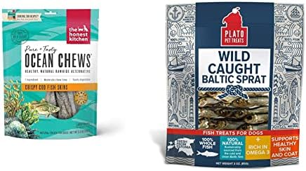  The Honest Kitchen Ocean Chews Hearty Wolffish Skins Dog Treats, 6 Oz (Beams)