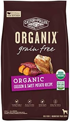  Castor And Pollux ORGANIX Grain Free Dog Food, Chicken And Sweet Potato Organic Dog Food Recipe - 4 Lb. Bag