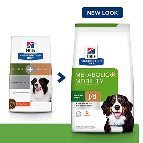  Hill's Prescription Diet Metabolic + Mobility, Weight + J/d Joint Care Chicken Flavor Dry Dog Food, Veterinary Diet, 24 Lb. Bag
