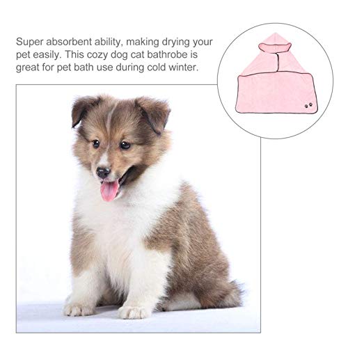  Mipcase Supplies Cleaning Shower Size Dry Kitten Robes Puppy Bag Bathing Pet Coat Bathrobe Bath M Towel Dog Microfibre Fleece Animal Wearable Coral Wear Robe Accessories Drying Quick