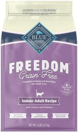  Blue Buffalo Freedom Grain Free Natural Indoor Adult Dry Cat Food, Chicken 11-lb