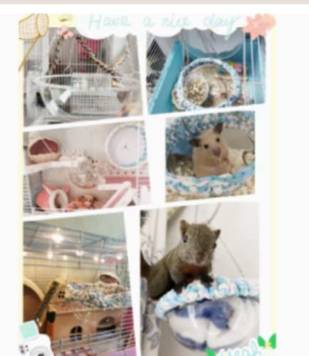  Hamster Nest Swing Cradle Squirrel Rabbit Sugar Glider Parrots Birds Rats Other Small Pets Supplies (Cotton Candy Space Hood M)