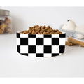 GENERIC Black & White Checkered Pet Bowl, Dog Bowls, Ceramic Food Bowls For Pets Available In Two Sizes