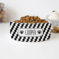 GENERIC Black & White Pattern Pet Bowl, Dog Name Bowl, Cat Name Bowl, Gift For Pets, Ceramic Bowl Available In Two Sizes