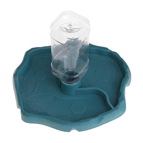  7haofang Reptile Feeder 2 In 1 Automatic Water Food Feeding Plate Lizard Turtle Dispenser
