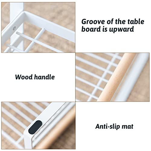  Kathson Pet Bowls Dining Table, Dog Bowl Stand Elevated Pet Food Feeder Holder Rack Raised Dog Bowl Holder For Existing Bowls Metal Frame Pet Feeder Stand With Non-Slip Pad (White)