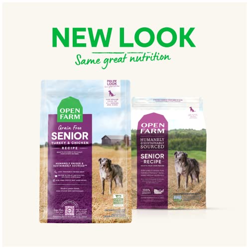  Open Farm Senior Grain-Free Dry Dog Food, Certified Humane Poultry Recipe For Older Dogs With Non-GMO Superfoods And No Artificial Flavors Or Preservatives, 4 Lbs