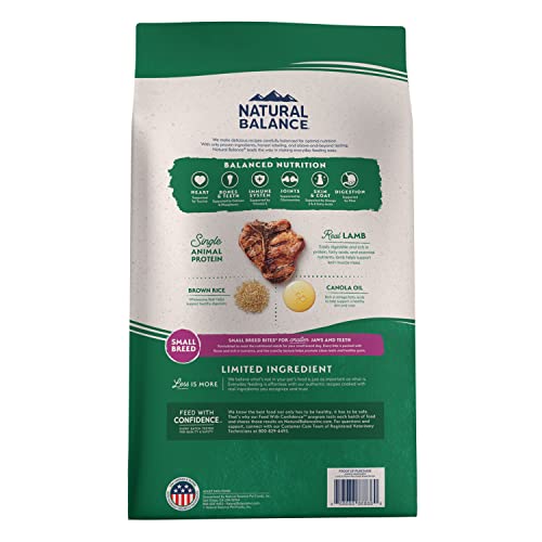  Natural Balance Limited Ingredient Small-Breed Adult Dry Dog Food With Healthy Grains, Lamb & Brown Rice Recipe, 12 Pound (Pack Of 1)