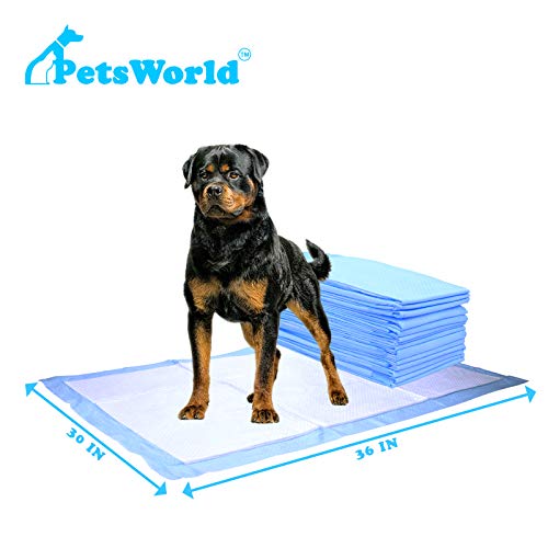  PETSWORLD Extra Large Potty Pads For Dogs, Odor Eliminating 30" X 36", 300 Count Pee Pads For Pets, Gigantic XL Dog Pads, 5 Layer Ultra Absorbent Technology, Leak Proof Training Pads For Dogs & Cats