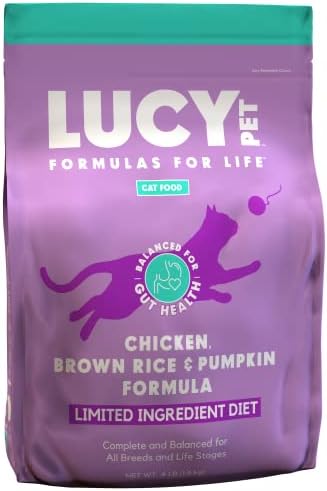 Lucy Pet Products Pet Chicken, Brown Rice & Pumpkin, LID Cat Food 4lb