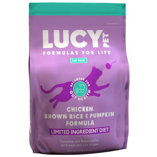 Lucy Pet Products Pet Chicken, Brown Rice & Pumpkin, LID Cat Food 4lb