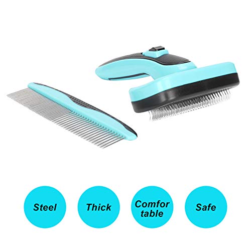  SAZAO Pet Removal Brush Pet Comb Retractable Slicker Dogs Cats Automatic Hair Removal
