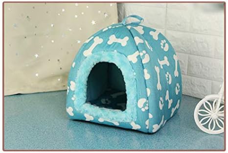 SENERY Warm Mongolian Yurts Shape Dog Bed Cave Foldable Cat Castle Bone Puppy House Tent Kennel Nest Small Dog Cushion