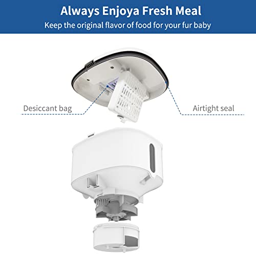  EdgeAnt Automatic Pet Feeders For Cats And Dogs, Dry Food Dispenser With Desiccant Bag, 3L Timed Cat Feeder, 304 Stainless Steel Bowl, 10s Voice Recorder, Compatible For Freeze-Dried Pet Food