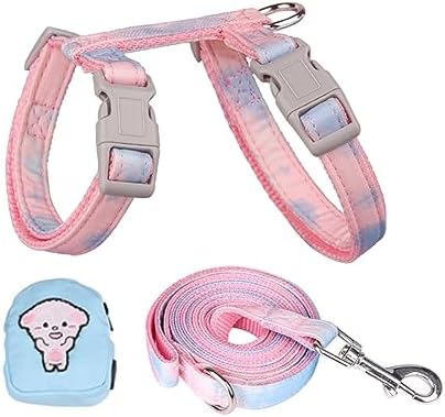  Newtensina Dog Harness Cat Harness With Little Bag For Small Dogs Cats - Pink Blue - M