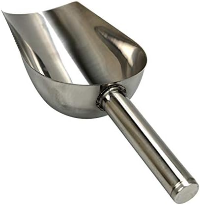  NC Stainless Steel Pet Pood Scoop Durable Bird Seed Or Feed Scoop Poultry Chicken Pig Sheep Cattle Horse Cat Dog Food Scoop Shovel Ice Scoop (L)