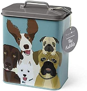  Burgon & Ball Creaturewares GCR/Dog Pet Food Storage Tin The Rabble' Dog, Grey, 16.5 X 11 X 20 Cm