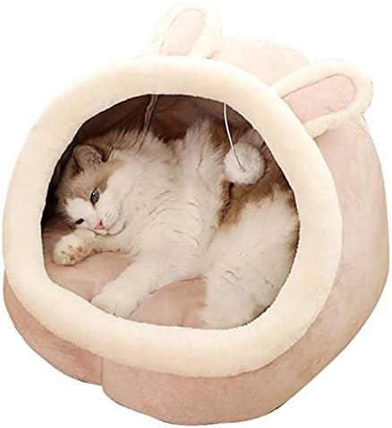  JENPECH Cat Bed Cave For Indoor Cats - Soft Cute Small Cat Bed Warm Pet Basket Kitten Lounger Cushion For Home - Small Pet Bed That Serves As A Cat Cave, Cat Condo