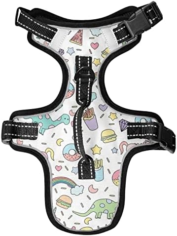  Cartoon Food Unicorn Dinosaur Dog Harness Adjustable Reflective Dogs Harness Soft Vest Harness For Dog Puppy Pets (with Drawcord)