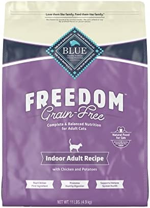  Blue Buffalo Freedom Grain Free Natural Indoor Adult Dry Cat Food, Chicken 11-lb
