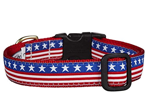  BUNFIREs American US Flag Dogs Collar And Leash Set Patriotic, Fourth Of July Dog Collar, Independence Day Heavy Duty Adjustable For Small Medium Large Breeds Dog