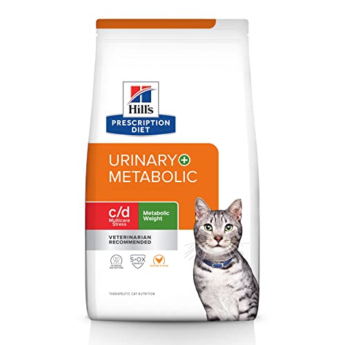  Hill's Prescription Diet C/d Multicare Stress + Metabolic, Urinary Stress + Weight Care Chicken Flavor Dry Cat Food, Veterinary Diet, 6.35 Lb. Bag