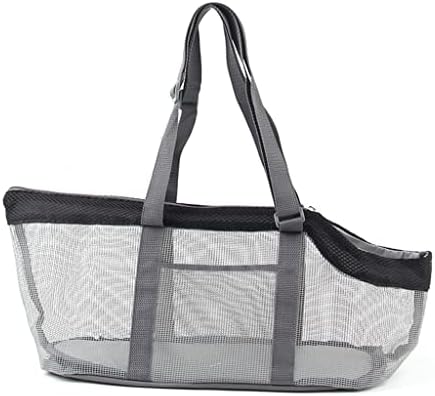  MEENE Breathable Single Shoulder Bag For Pet Dog Outdoor Walking Carrier Kitten Puppy Travel Mesh Surface Carrying Bags For Dogs Cats (Color : Black)