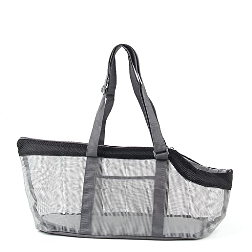  MEENE Breathable Single Shoulder Bag For Pet Dog Outdoor Walking Carrier Kitten Puppy Travel Mesh Surface Carrying Bags For Dogs Cats (Color : Black)