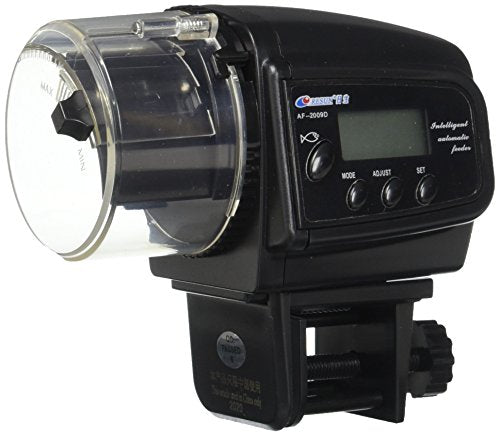  Digital Mini Automatic LCD Aquarium Fish Tank Food Feeder Timer Up To 4 Feeding Times + High Accuracy Submersible Aquarium Index Thermometer