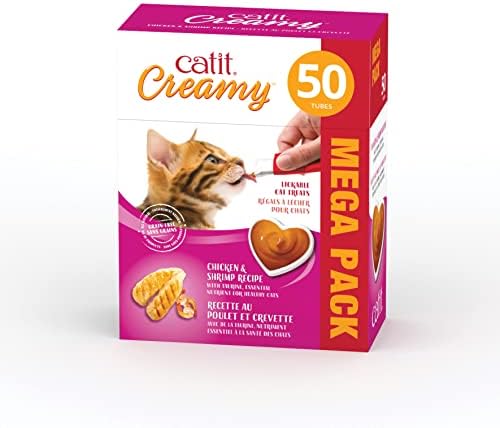  Catit Creamy Lickable Cat Treat, Healthy Cat Treat, Salmon, 30 Pack
