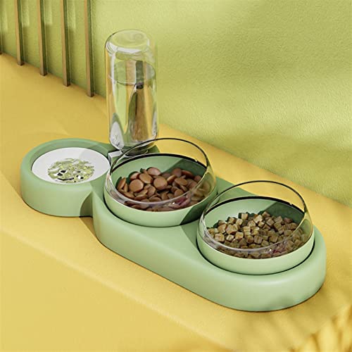  AYENCI Cat Automatic Water, Automatic Feeder Cat Bowl Pet Dog Bowl With Water Fountain Bottle Feed Water Feeder Bowl For Cats Food Feeer Dish Container (Color : Blue)