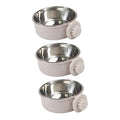  Balacoo 3pcs Cat Grey Steel Cage Macaw Stainless Coop S Bird Dog Pet Hanging Cup Bowl Feeders Food Animal Bows Cockatiel Dish Size Parakeet Feeding Budgies Bowls Birds Supplies For