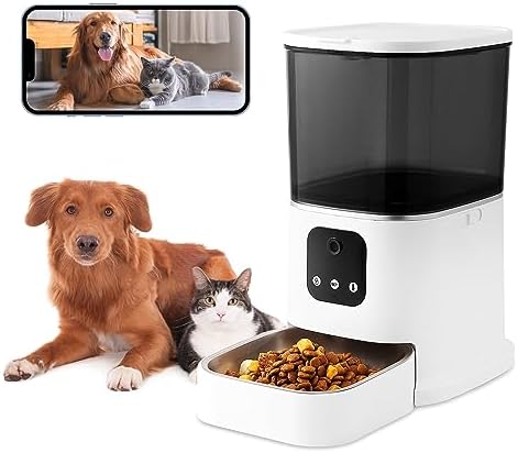  SUITHO Automatic Cat Food Dispenser,Automatic Dog Feeder, HD 1080P Video With Camera,2.4G WiFi Cat Food Timer Feeder, Customize Feeding Plan,6L Smart Pet Feeder For Cats And Dogs Green