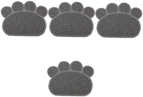  Litter Mat Bowl Shaped Accessory Water Puppies Tray Under Dogs Litter Use Feeding Non- Training Mat Kitten Place Food Daily Paw Indoor Cushion Home Cat For Pet Blanket Pad 4pcs And