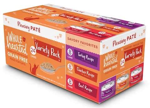 GENERIC WholeHearted Grain Free Adult Wet Cat Food - No Artificial Colors Added (Pate - Savory Favorites, 24 - 2.8 Oz Cans)