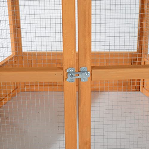 ACQUIRE Large Wooden Aviary Flight Bird Cage With Covered Roof Outdoor Wood Aviary Hexagonal Bird Cage