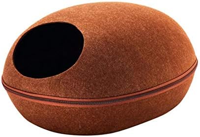  YangYan Pet Cat Bed Cave Sleeping House Nest Kennel Felt Cloth Zipper Pet Cat Basket Egg Shape Pet Bed Mat Cushion For Cats Small Dogs (Color : D, Size : 47x39x25cm)