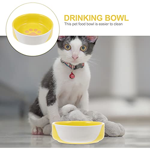  Hemobllo 1pc Pet Bowl Floor Feeding Dish Cat Food Bowl Pet Feeder Pet Water Container
