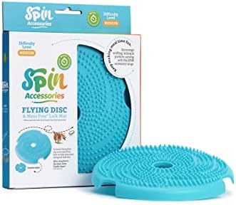  PetDreamHouse Spin Disc Slow Feeding Dog Bowl Insert And Frisbee, Slow Feeder Accessory Lick Mat, Blue