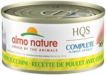  Almo Nature HQS Complete Chicken With Green Bean In Gravy Grain Free Wet Canned Cat Food (Pack Of 24 X 2.47 Oz/70g ) (1704)