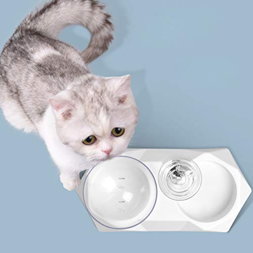  Balacoo SLM Water Bottles Automatic Water Dispenser Automatic Water Dispenser Pet Double Bowl Cat Ear Pet Feeding Bowl Drinking Bowl Pet Feeder Supplies For Cat Kitten White Puppy Feeder