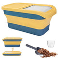  Yummy Sam Collapsible Dog Food Storage Container, 10-20 LB Large Capacity Pet Food Container Bin With Lids, Airtight Cat Food Containers Foldable Kitchen Rice Storage With Measuring Cup Scoop (Yellow)