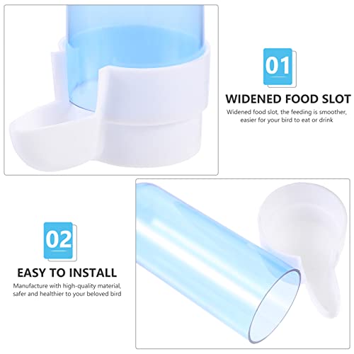  NOGRAX Pet Feeder Tray Case Parrot Mount Parrots Bottle Automatic Container Wild Accessory Birdseed Feeding Mounted For Proof Cage Home Waterer Cockatiel Cup Plastic Bowl Backyard Water Feeder