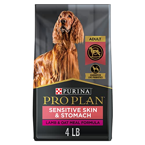  Purina Pro Plan Sensitive Skin And Sensitive Stomach Dog Food With Probiotics For Dogs, Lamb & Oat Meal Formula - 4 Lb. Bag